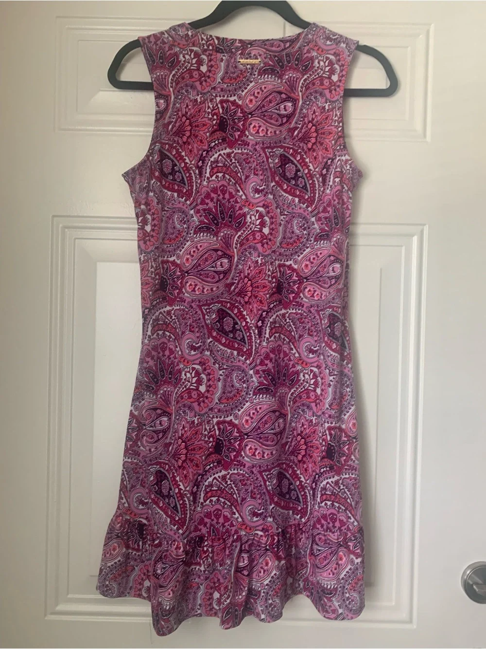 Michael Kors Pink Paisley Tie-Neck Mini Dress Size XS